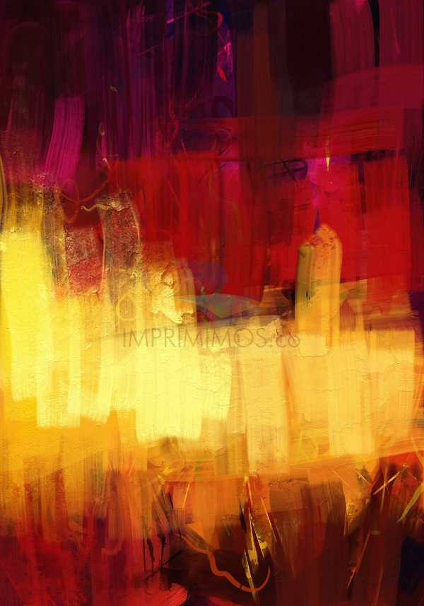 Abstracto Manchas de pintura amarillo negro y rojo